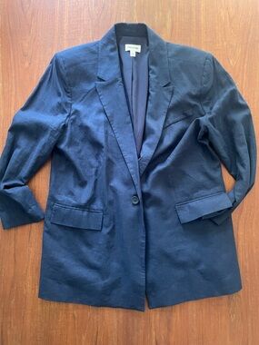 French style linen relaxed fit blazer L